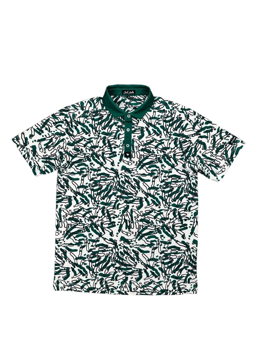 Bad Birdie Fly Over Golf Polo Green/White/Black — Size Medium